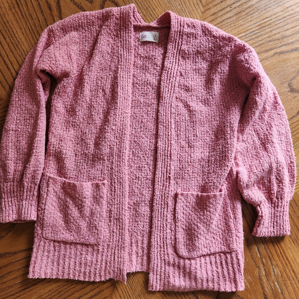 So Girls Medium Pink Cardigan Sweater